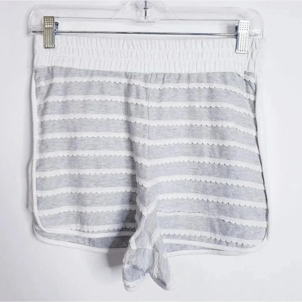 Bcbgeneretion Shorts Scallop Detail Heathered Gray White Elastic Waist Size XS